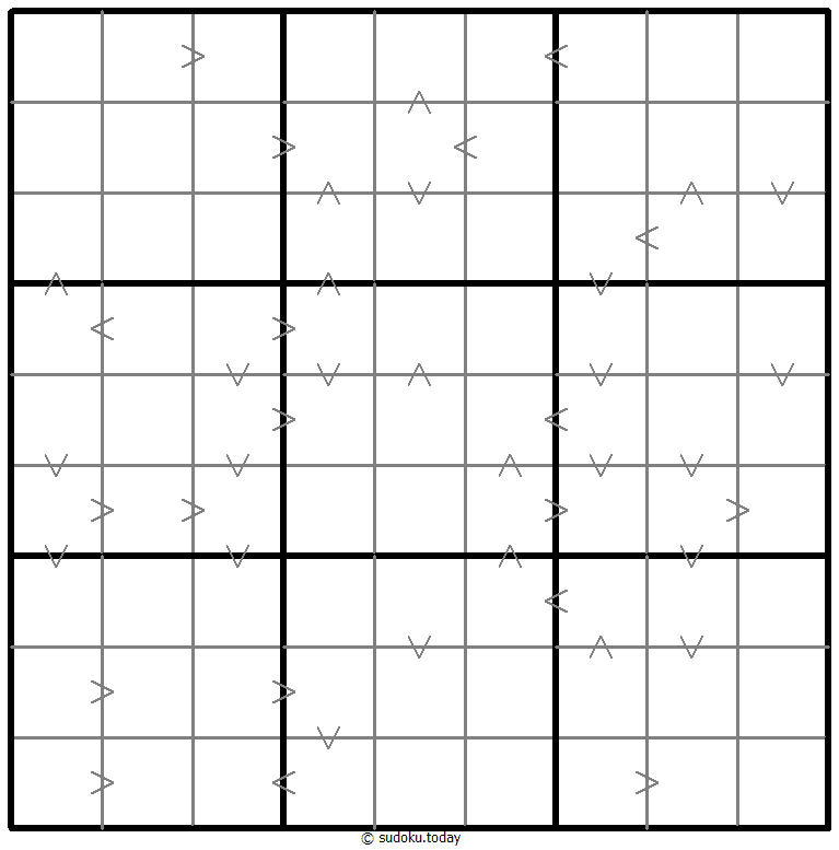 Greater Than Kropki Sudoku 25 November 2025