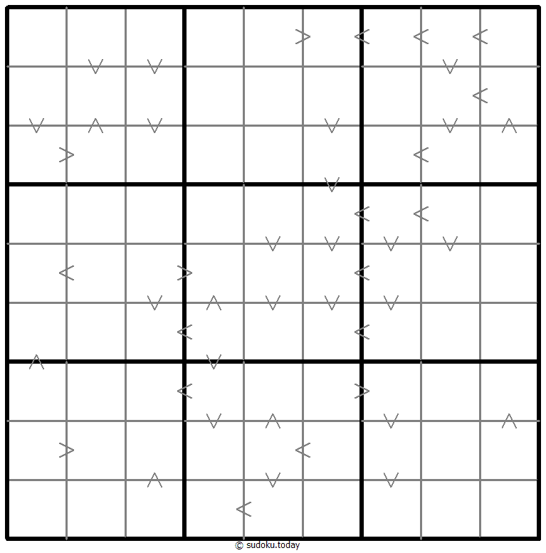 Greater Than Kropki Sudoku 06 December 2025