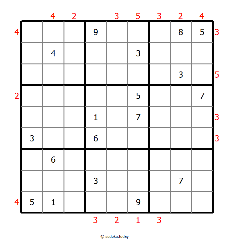 Skyscrapers Sudoku 29-September-2021