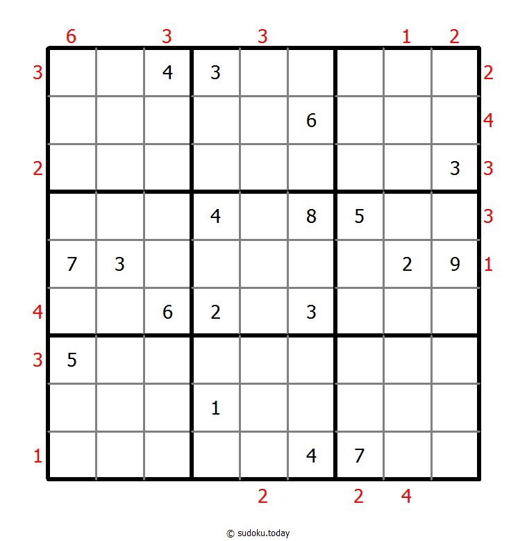 Skyscrapers Sudoku 16-July-2021