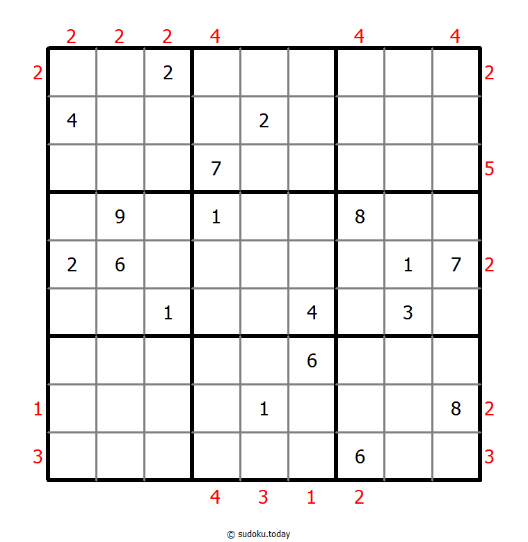 Skyscrapers Sudoku 10-June-2021