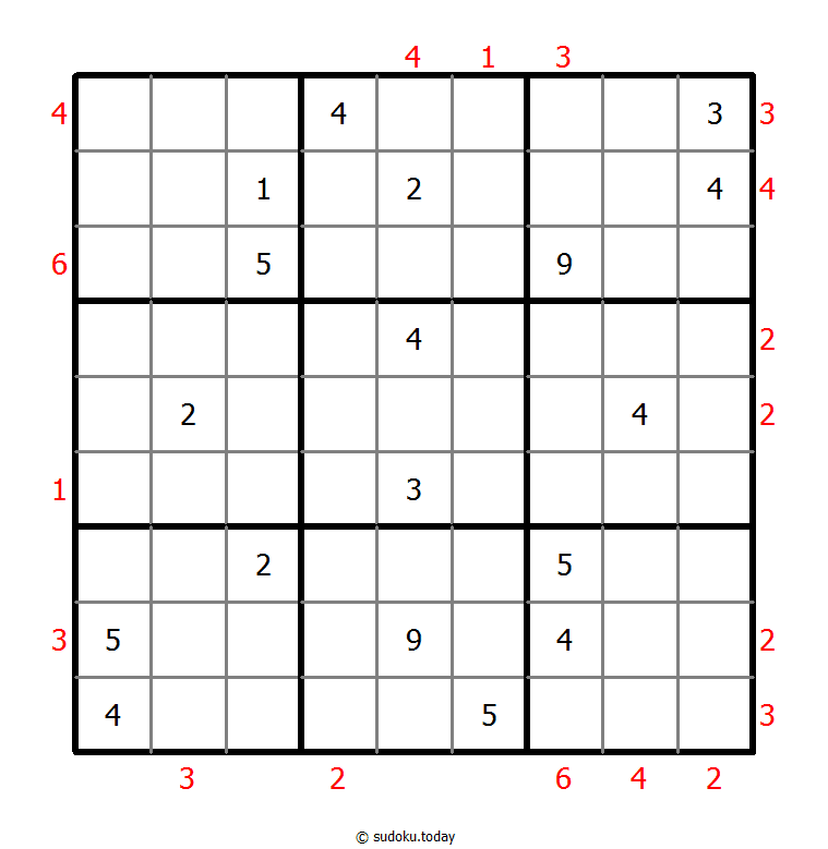Skyscrapers Sudoku 4-October-2021