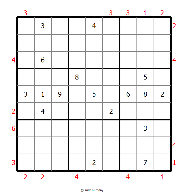 Skyscrapers Sudoku 13-August-2021
