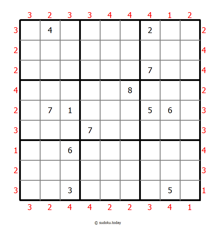 Skyscrapers Sudoku 29-August-2020