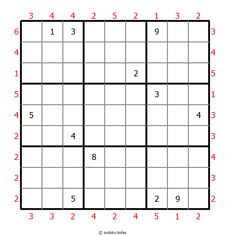 Skyscrapers Sudoku 4-August-2021