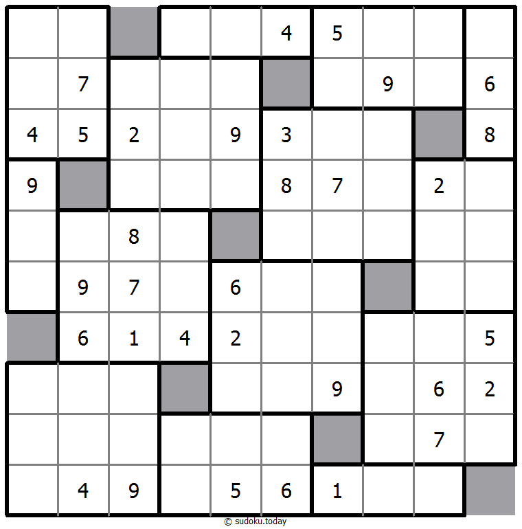 Sudoku 10 boîtes exemple de puzzle