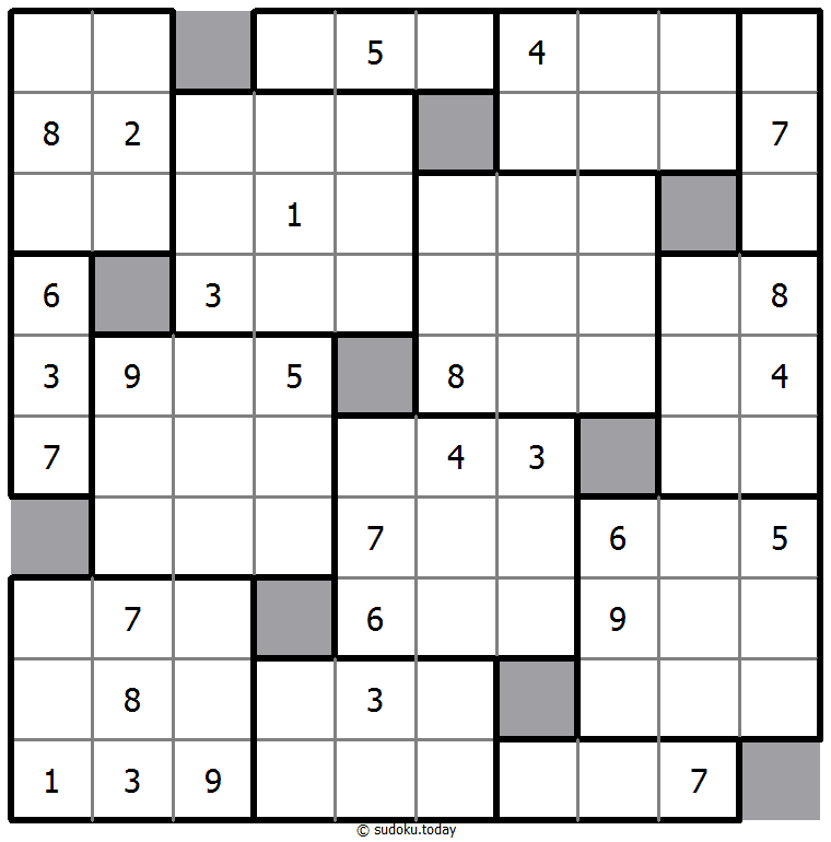 Sudoku 10 boîtes exemple de puzzle