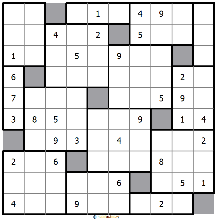 Sudoku 10 boîtes exemple de puzzle