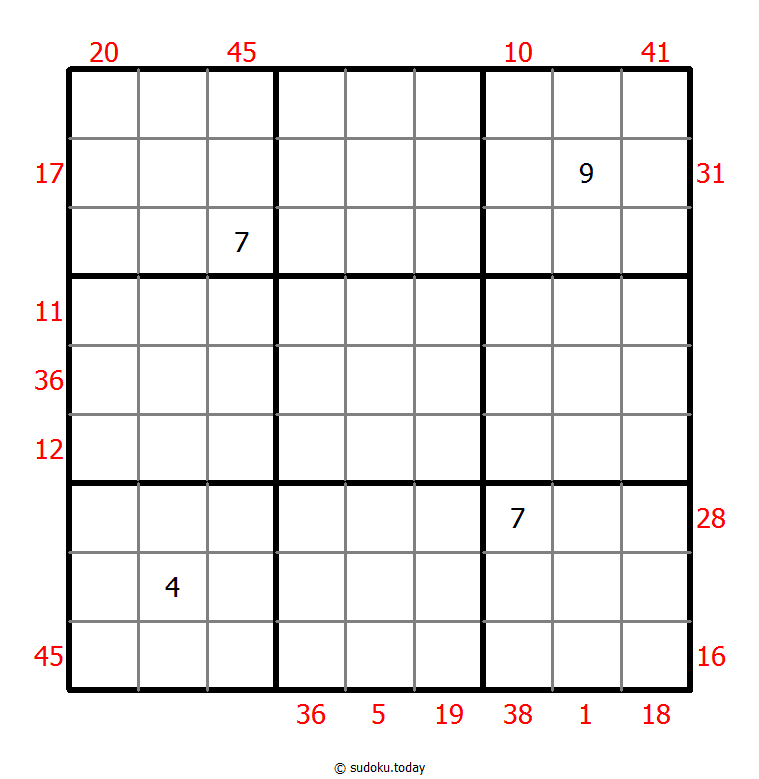 X Sums Sudoku 07 diciembre 2025
