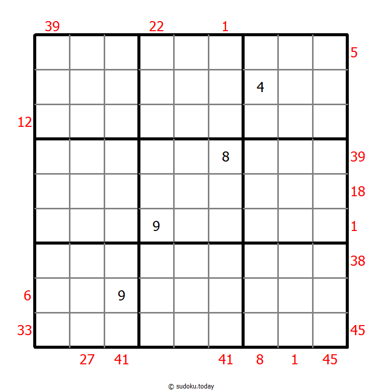 X Sums Sudoku