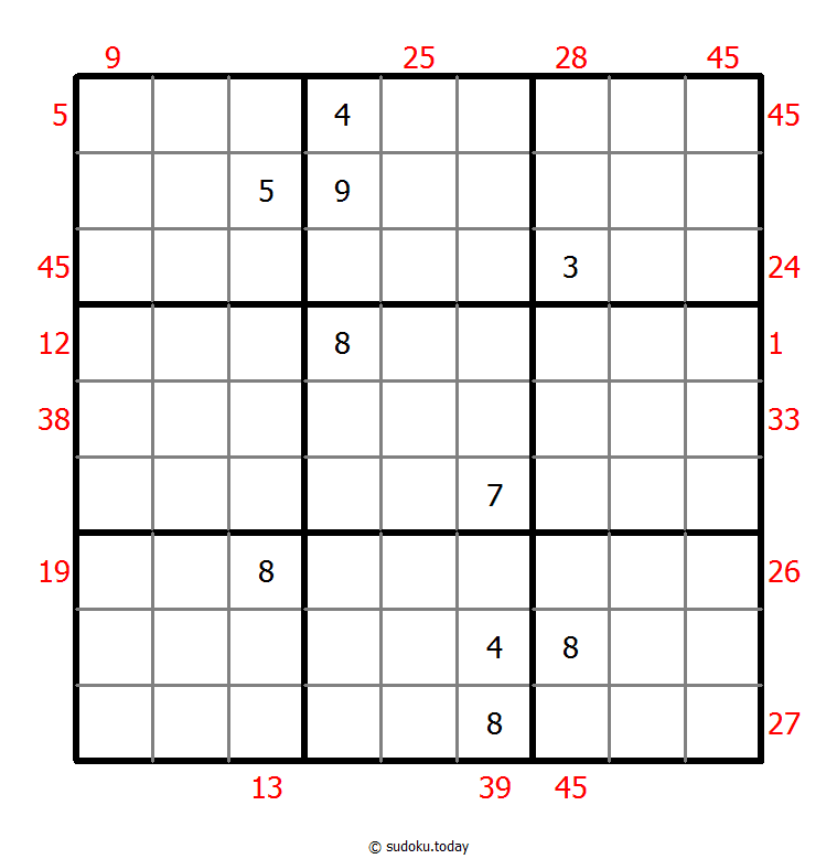 X Sums Sudoku