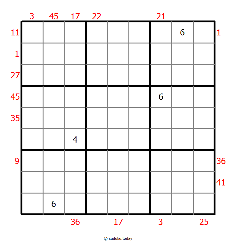 X Sums Sudoku 26 diciembre 2025