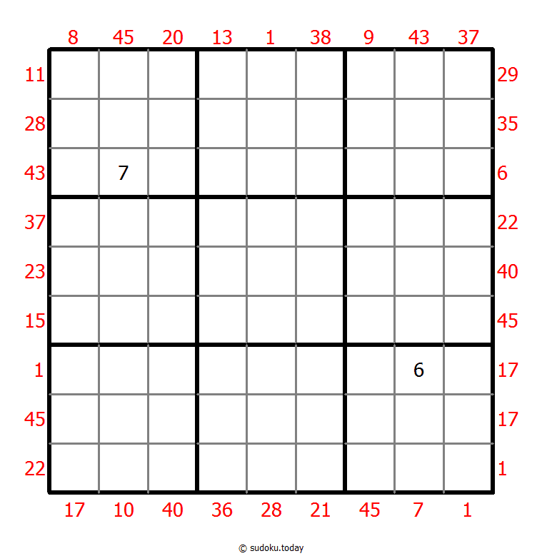 X Sums Sudoku