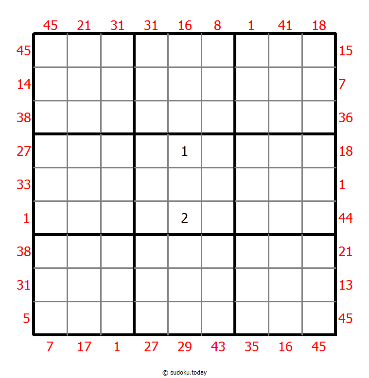 X Sums Sudoku 24-September-2020
