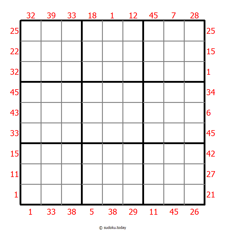 X Sums Sudoku 04 enero 2026