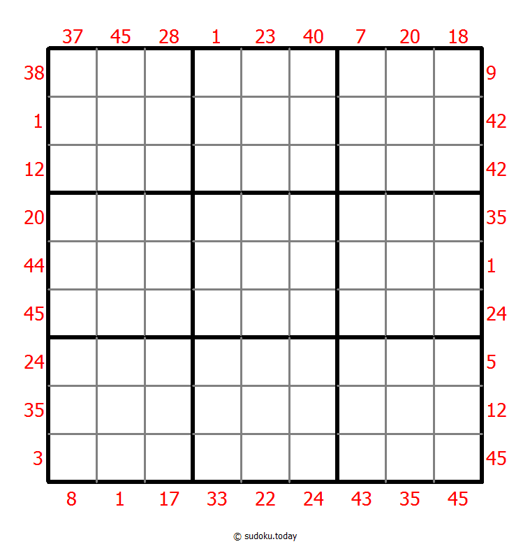 X Sums Sudoku 31 octubre 2025