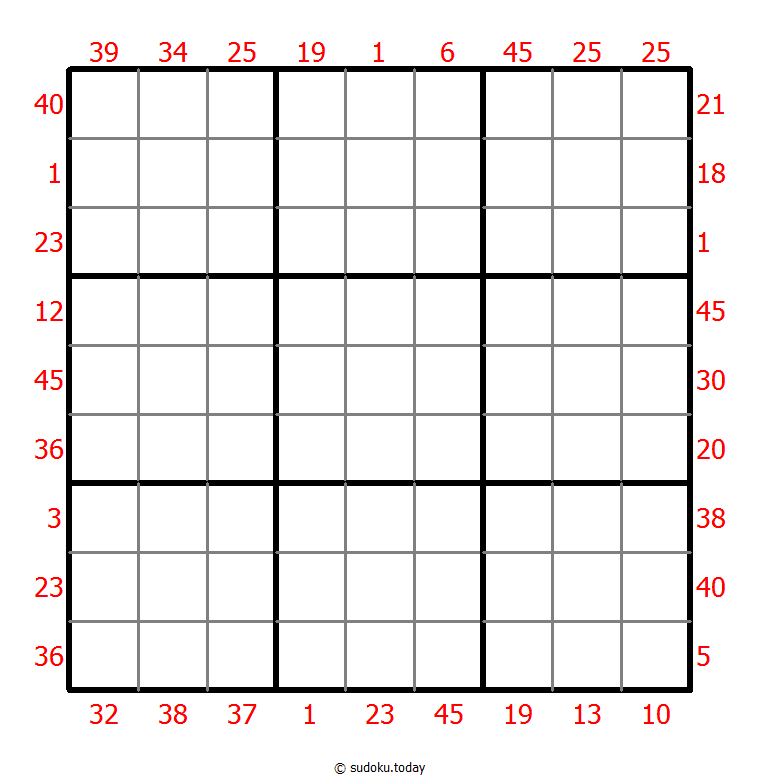 X Sums Sudoku 19 diciembre 2025