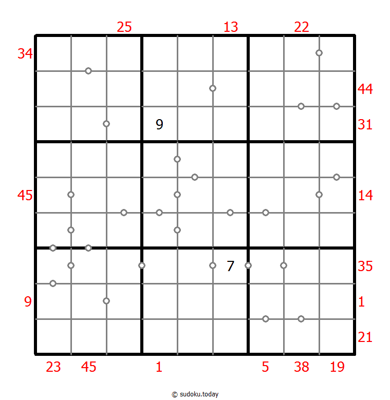 Hybrid Sudoku ( X Sums + Consecutive )