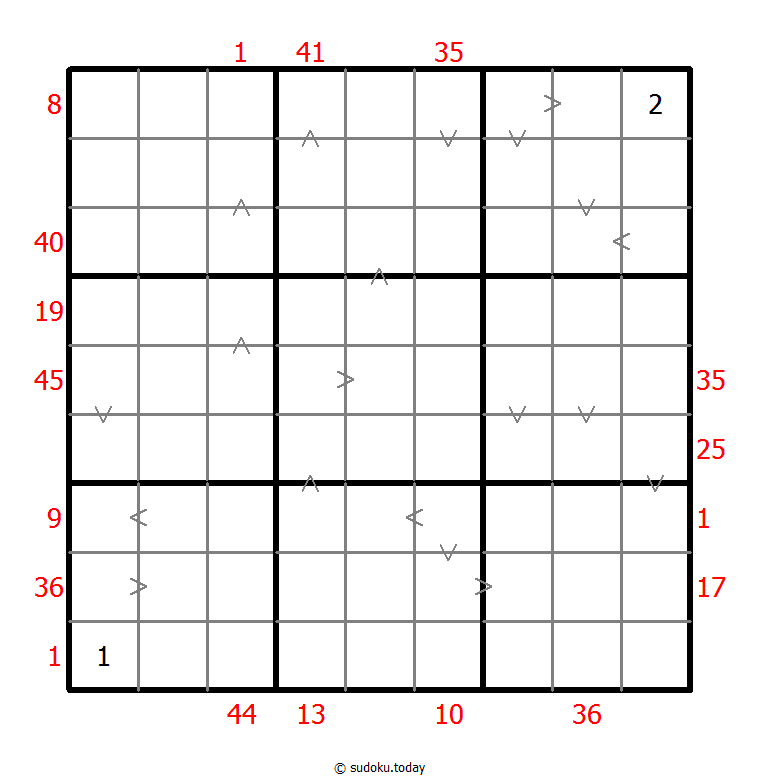 Sudoku Kết hợp (Tổng X số đầu + So sánh)