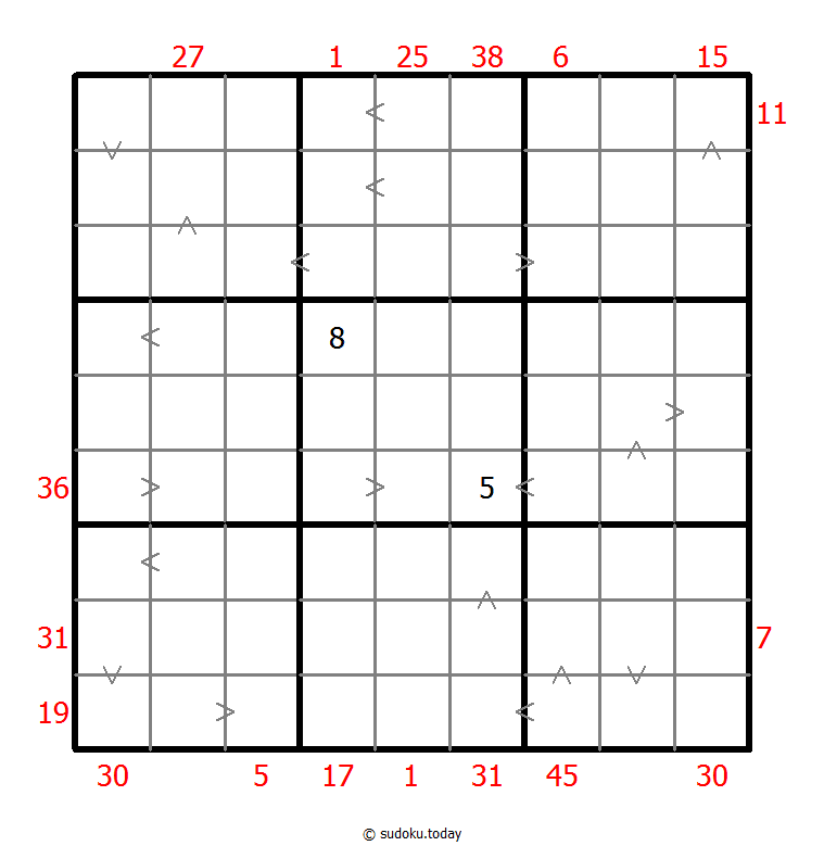 Hybrid Sudoku ( X Sums + Greater Than ) 28 October 2025