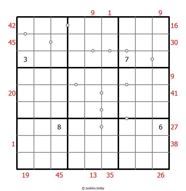 Hybrid Sudoku ( X Sums + Consecutive )