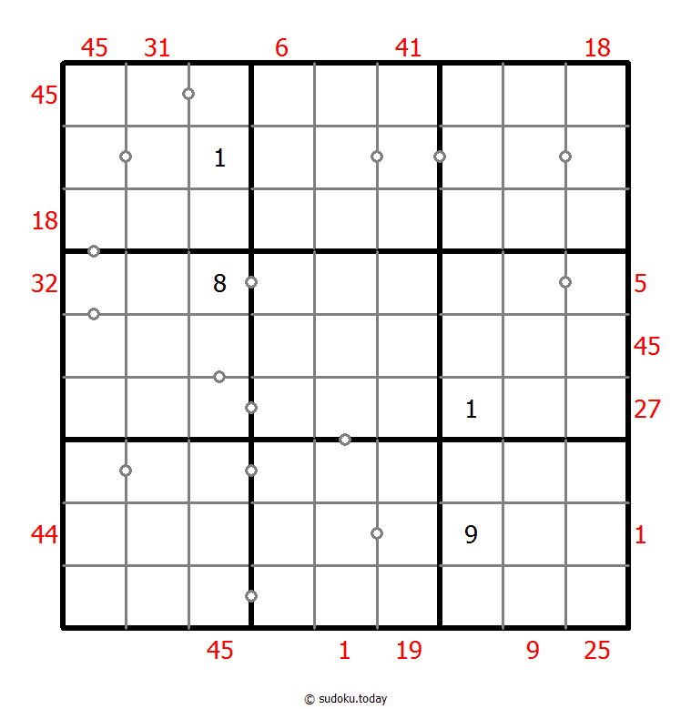Hybrid Sudoku ( X Sums + Consecutive ) 04 noviembre 2025