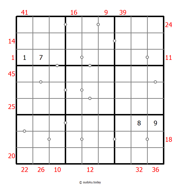 Hybrid Sudoku ( X Sums + Consecutive ) 24 noviembre 2025