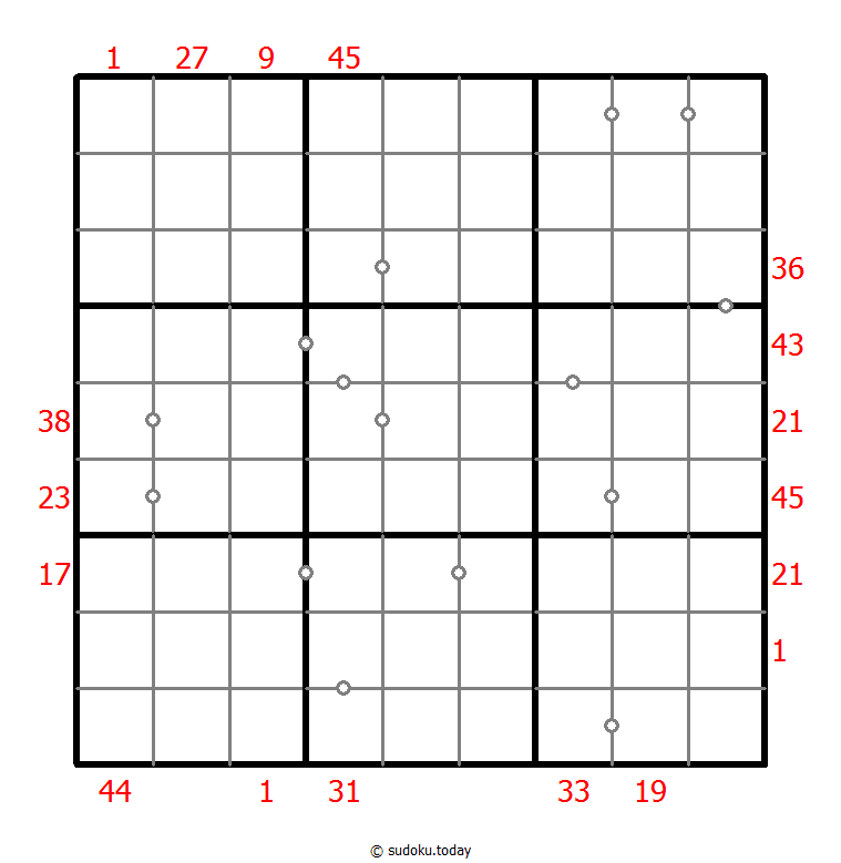 Hybrid Sudoku ( X Sums + Consecutive ) 23-April-2024