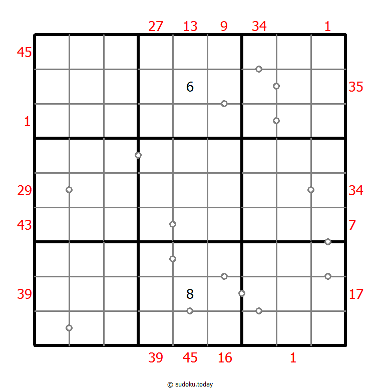 Hybrid Sudoku ( X Sums + Consecutive ) 14 noviembre 2025