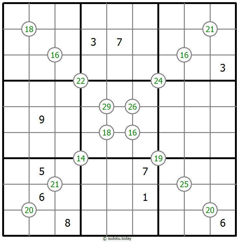 Vier Cijfers Som Sudoku