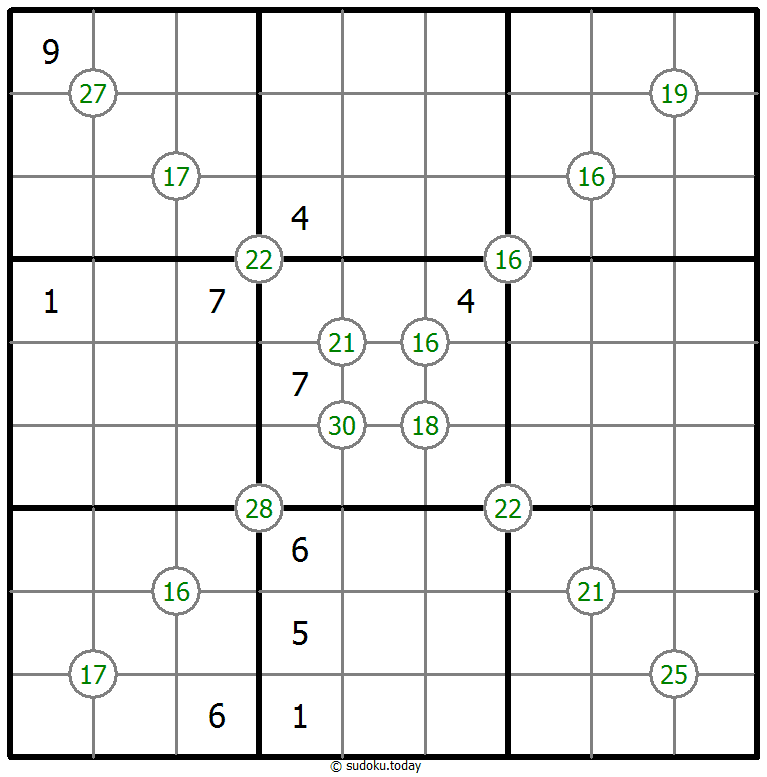 Sudoku Soma de Quatro Números