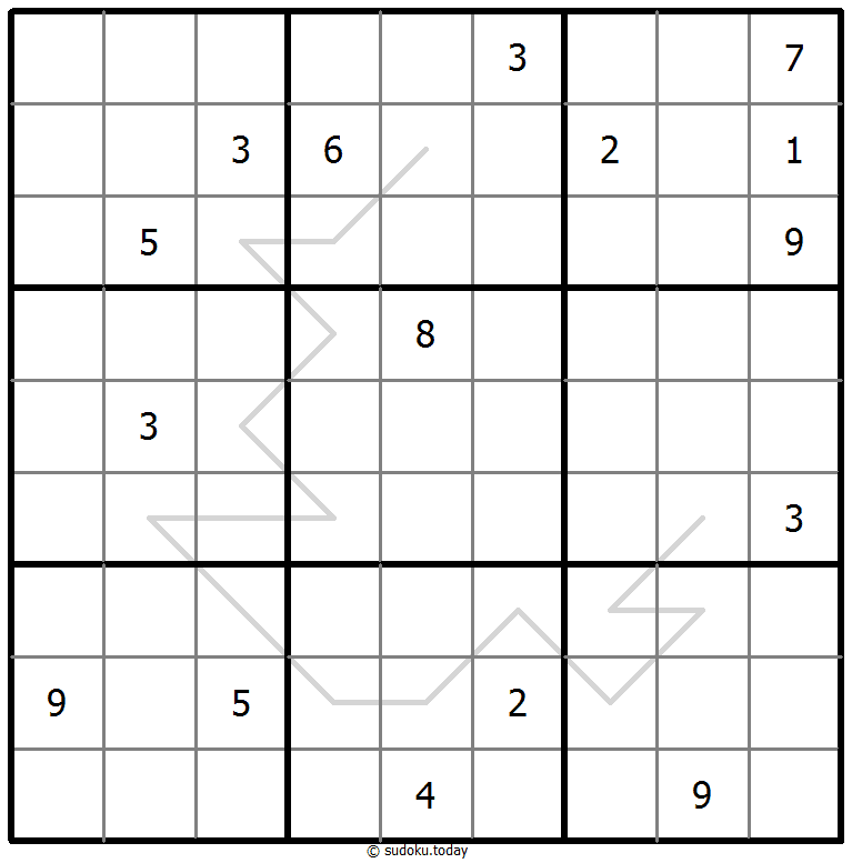 Sudoku Palíndromo exemplo de puzzle