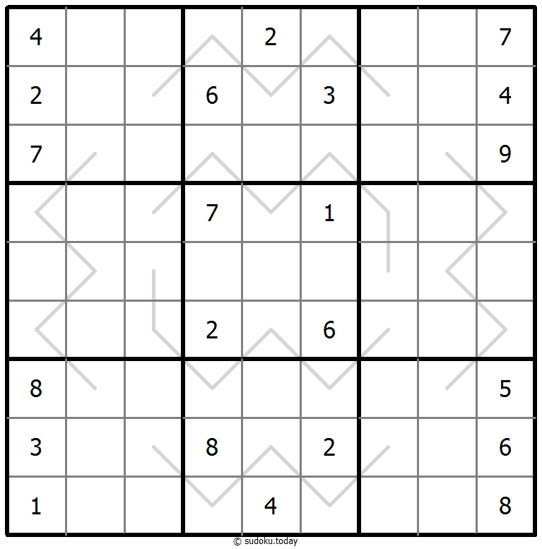 Sudoku lignes pair-impair exemple de puzzle