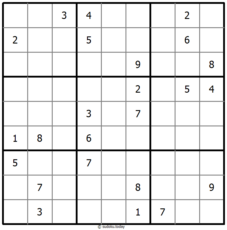 Sudoku classique le 29 Octobre, 2025