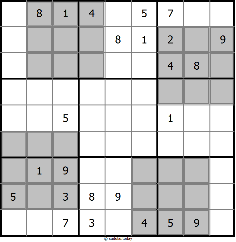 medium sudoku with dagonal shaded