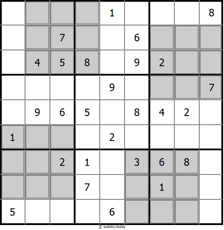 medium sudoku with dagonal shaded