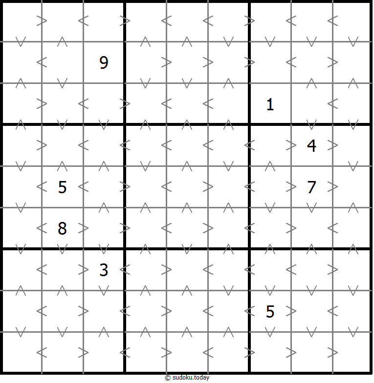 Greater Than Sudoku 12-August-2020