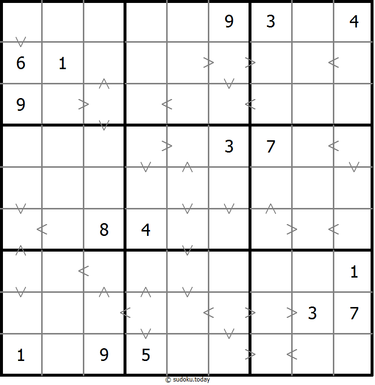 Greater Than Sudoku 17-August-2021