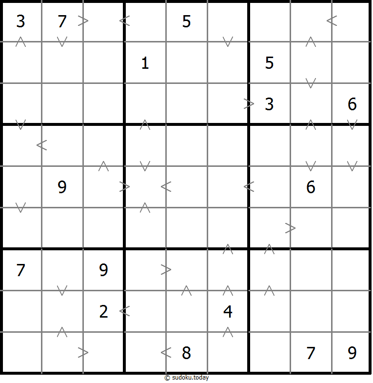 Greater Than Sudoku 22-October-2023