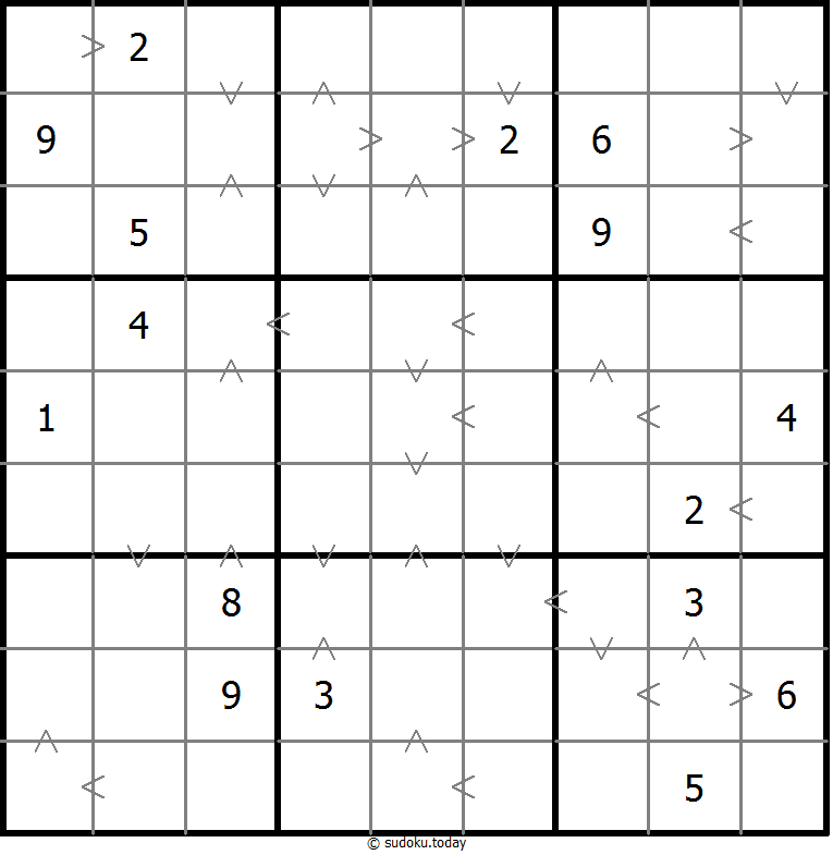 Greater Than Sudoku 2-June-2021
