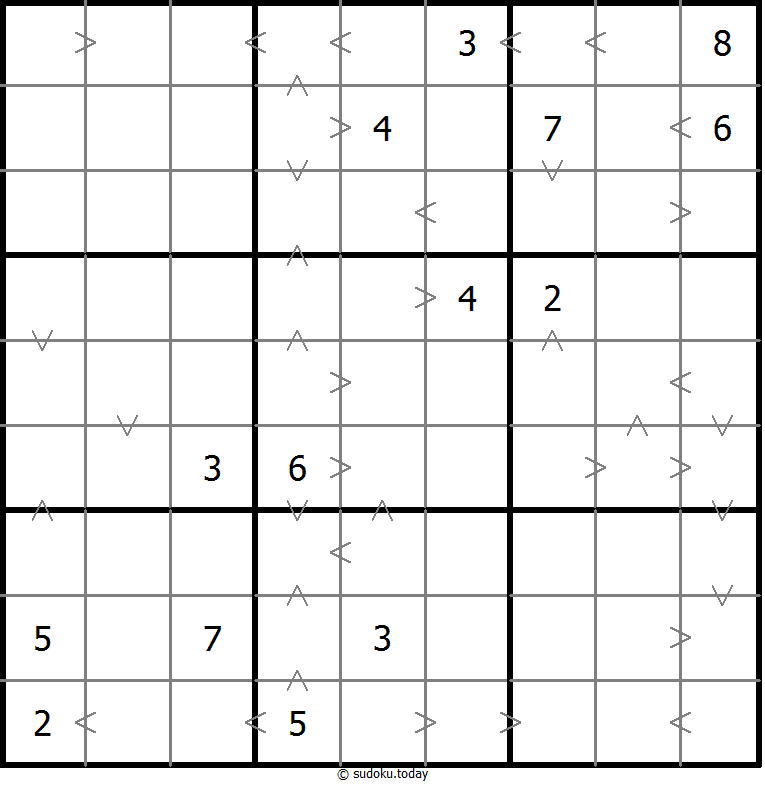 Greater Than Sudoku 29-July-2020