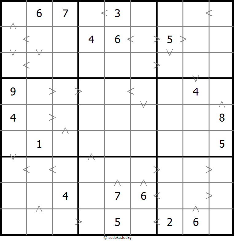 Greater Than Sudoku 28-September-2021