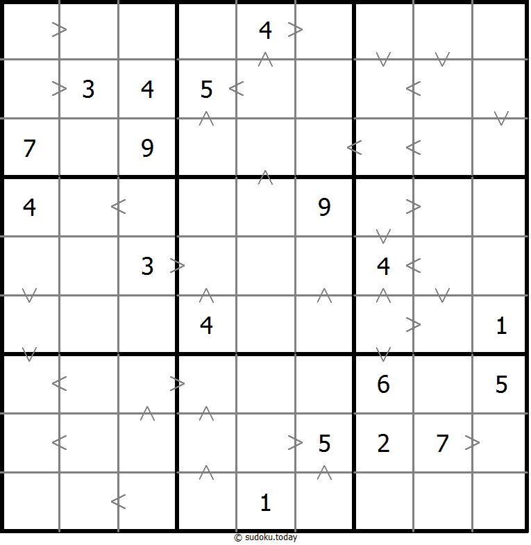 Greater Than Sudoku 5-August-2020