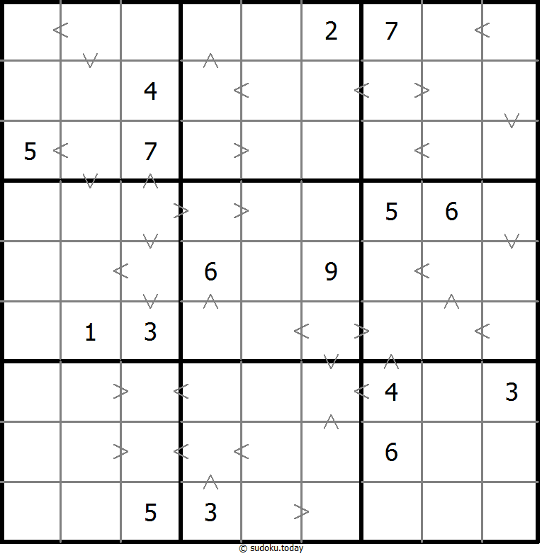 Greater Than Sudoku 30-July-2020