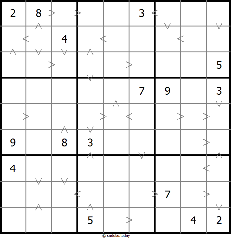 Greater Than Sudoku 26-September-2023