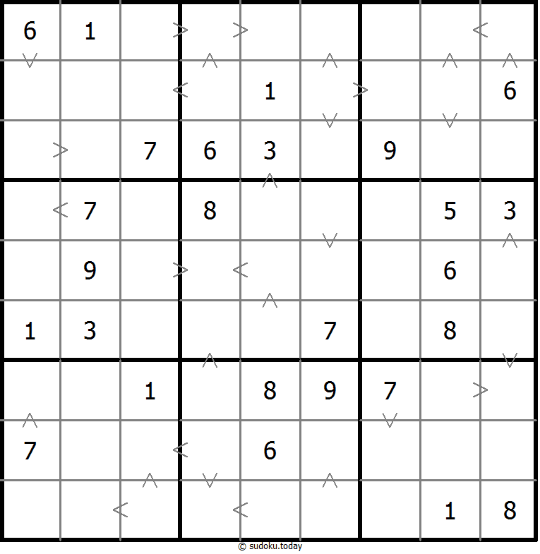 Greater Than Sudoku 9-July-2020