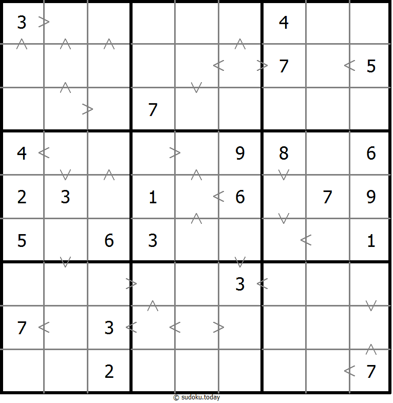 Greater Than Sudoku 25 November 2025