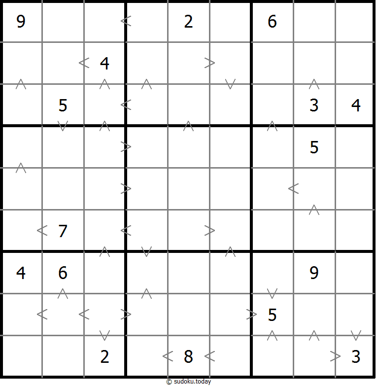 Greater Than Sudoku 22 December 2025