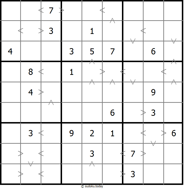Greater Than Sudoku 12-February-2024