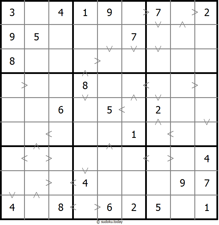 Greater Than Sudoku 21 November 2025